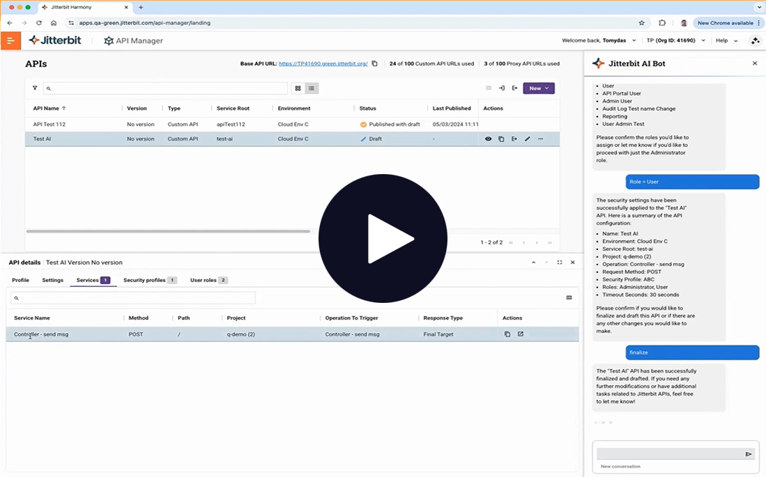 API Manager AI Assistant screen shot