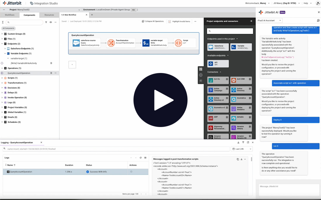 iPaaS AI Assistant screen shot