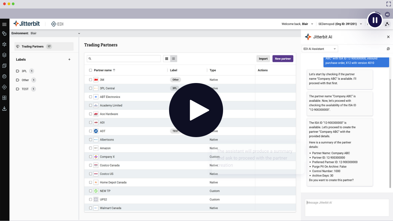 EDI AI Assistant screen shot
